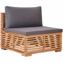 Ce canapé de jardin en teck, se démarquant par son design à lattes et ses coussins moelleux, sera un excellent supplément à v ...