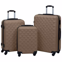 vidaXL Ensemble de valises rigides 3 pcs Marron ABS - TU