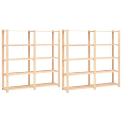 Vidaxl - tagères de rangement à 5 niveaux 2pcs 170x38x170 cm Pin 500 kg