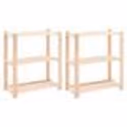 vidaXL Étagères de rangement à 3 niveaux 2 pcs 80x38x90 cm Pin 150 kg