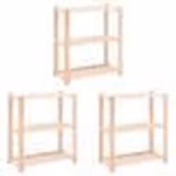 vidaXL Étagères de rangement à 3 niveaux 3 pcs 80x38x90 cm Pin 150 kg