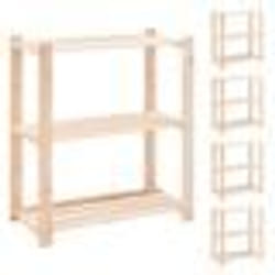 vidaXL Étagères de rangement à 3 niveaux 5 pcs 80x38x90 cm Pin 150 kg