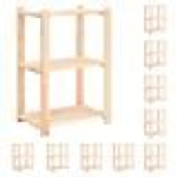 vidaXL Étagères de rangement à 3 niveaux 10 pcs 60x38x90 cm Pin 150 kg
