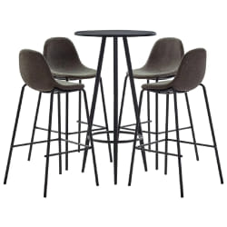 Ensemble de bar 5 pcs tissu gris foncé