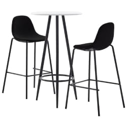 vidaXL Ensemble de Bar 3 pcs Tissu Noir