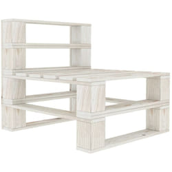 Canapé de milieu palette de jardin bois blanc Vidaxl