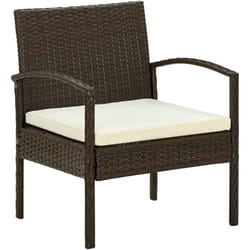 VidaXL 45794 chaise d'extérieur Terrace Siège rembourré Polyester, Polyuréthane, Acier Crème, Blanc