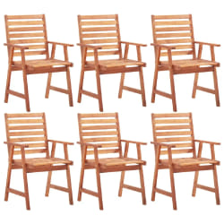 vidaXL Chaises à manger d'extérieur lot de 6 Acacia massif - TU