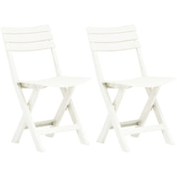Vidaxl - Chaises de jardin pliables lot de 2 Plastique Blanc