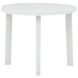 vidaXL Table de jardin Blanc 89 cm Plastique - TU