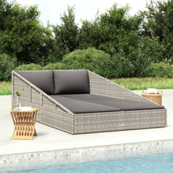 Vidaxl - Lit de jardin Gris 110x200 cm Résine tressée