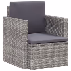 VidaXL 45781, Terrace, Siège rembourré, Polyuréthane, Acier, Gris, Polyester, 650 mm
