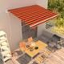 vidaXL Auvent rétractable automatique 400x300 cm Orange et marron - TU