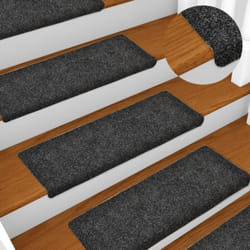 Tapis d'escalier 15 pcs Tissu aiguilleté 65x21x4 cm Gris Vidaxl