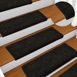 vidaXL Tapis d'escalier 15 pcs 65x21x4 cm Noir