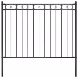 vidaXL Clôture de jardin Acier 1,7x1,2 m Noir - TU