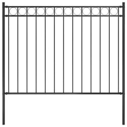 vidaXL Clôture de jardin Acier 1,7x1,2 m Noir - TU