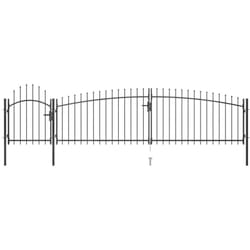 Vidaxl - Portail de clôture de jardin avec dessus en lance 5x1,5 m Noir