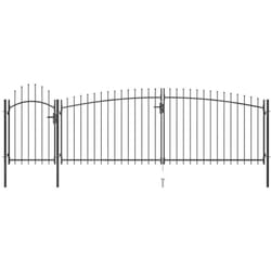 Vidaxl - Portail de clôture de jardin avec dessus en lance 5x2 m Noir