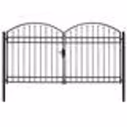 vidaXL Portillon double porte avec dessus arqué Acier 300x175 cm Noir - TU