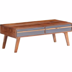 Cette table basse en bois massif au design pratique est parfaite pour apporter une présence classique à votre espace de vie.  ...