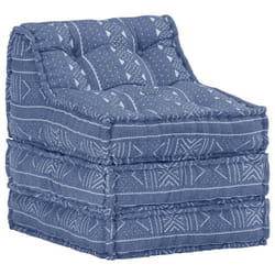 Pouf modulaire Indigo Tissu Vidaxl