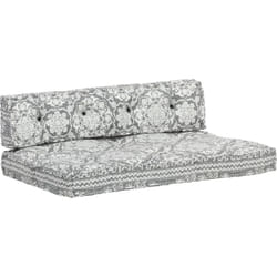 Coussin de canapé palette Gris clair Tissu Patchwork Vidaxl
