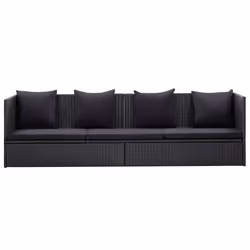 VidaXL 46087 chaise d'extérieur Terrace Siège rembourré Polyester, Polyuréthane, Acier Noir
