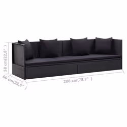 VidaXL 46087 chaise d'extérieur Terrace Siège rembourré Polyester, Polyuréthane, Acier Noir - Vue supplémentaire 7