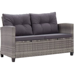 Vidaxl - Canapé 2 places de jardin et coussins Gris 124cm Résine tressée