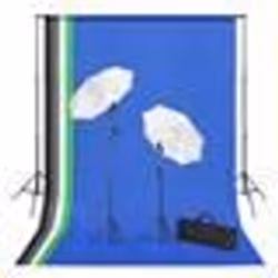 vidaXL Kit de studio photo avec toiles de fond, lampes et parapluies - TU
