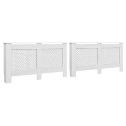 vidaXL Cache-radiateurs 2 pcs Blanc 152x19x81,5 cm MDF