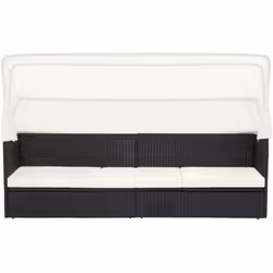 VidaXL 49393, Terrace, Siège rembourré, Polyéthylène, Rotin, Acier, Noir, Crème, Blanc, 58 cm, 7 cm