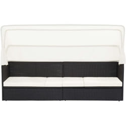 VidaXL 49393 chaise d'extérieur Terrace Siège rembourré Polyéthylène, Rotin, Acier Noir, Crème, Blanc