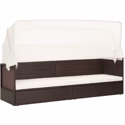 VidaXL 49394, Terrace, Siège rembourré, Polyuréthane, Acier, Marron, Crème, Blanc, 58 cm, 7 cm