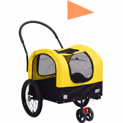Cette remorque de vélo 2 en 1 pour animaux de compagnie fonctionnelle peut être facilement convertie en poussette de jogging  ...