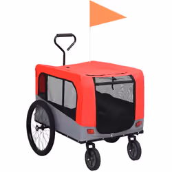 Cette remorque de vélo 2 en 1 pour animaux de compagnie fonctionnelle peut être facilement convertie en poussette de jogging  ...
