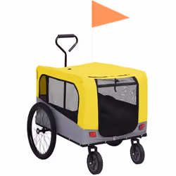 Cette remorque de vélo 2 en 1 pour animaux de compagnie fonctionnelle peut être facilement convertie en poussette de jogging  ...