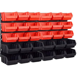 Vidaxl - Kit de bacs de stockage et panneaux muraux 32 pcs rouge et noir