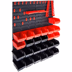 Organisez votre garage, salle de bricolage et atelier grâce à cet ensemble de panneaux muraux et de bacs de rangement. L'étag ...