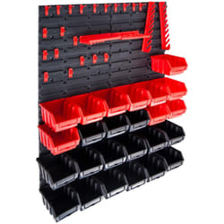 Vidaxl - Kit de bacs de stockage et panneaux muraux 29 pcs rouge et noir