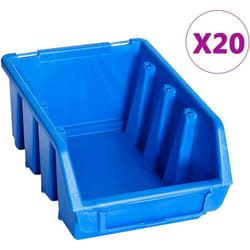 Vidaxl - Bacs de rangement empilables 20 pcs bleu plastique