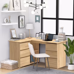 Description générale Notre bureau d'angle est un ajout pratique à votre espace d'étude et de travail. Fabriqué en aggloméré d ...