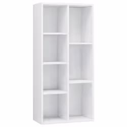 VidaXL 801113, Blanc, 7 étagères, Bois, Bois, 500 mm, 250 mm
