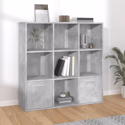 vidaXL Bibliothèque Gris béton 98x30x98 cm Bois d’ingénierie - TU