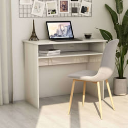 Vidaxl - Bureau Blanc brillant 90x50x74 cm Bois d'ingénierie