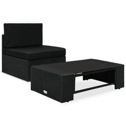 vidaXL Salon de jardin 2 pcs Résine tressée Noir - TU