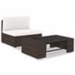 vidaXL Salon de jardin 2 pcs Résine tressée Marron - TU