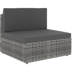 Vidaxl - Canapé central sectionnel Résine tressée Gris