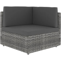 Vidaxl - Canapé d'angle sectionnel Résine tressée Gris